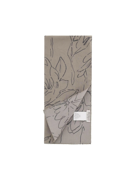 Silk Magnolia Print Pongée Foulard.