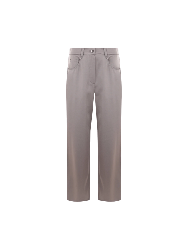 BRUNELLO CUCINELLI-Straight-leg Satin Cady Trousers-JOHN JULIA