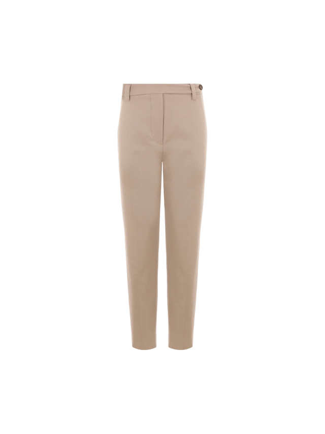 Stretch Cotton Cigarette Trousers-BRUNELLO CUCINELLI-JOHN JULIA