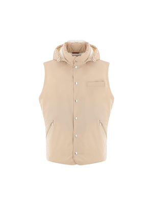 Stretch Nylon Sleeveless Down Jacket-BRUNELLO CUCINELLI-JOHN JULIA