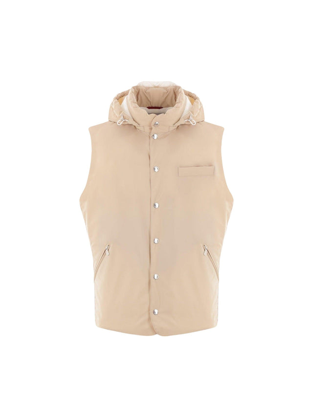 Stretch Nylon Sleeveless Down Jacket-BRUNELLO CUCINELLI-JOHN JULIA