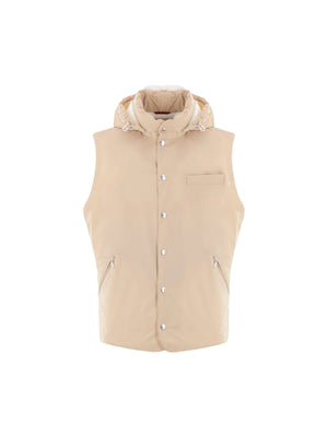 Stretch Nylon Sleeveless Down Jacket-BRUNELLO CUCINELLI-JOHN JULIA