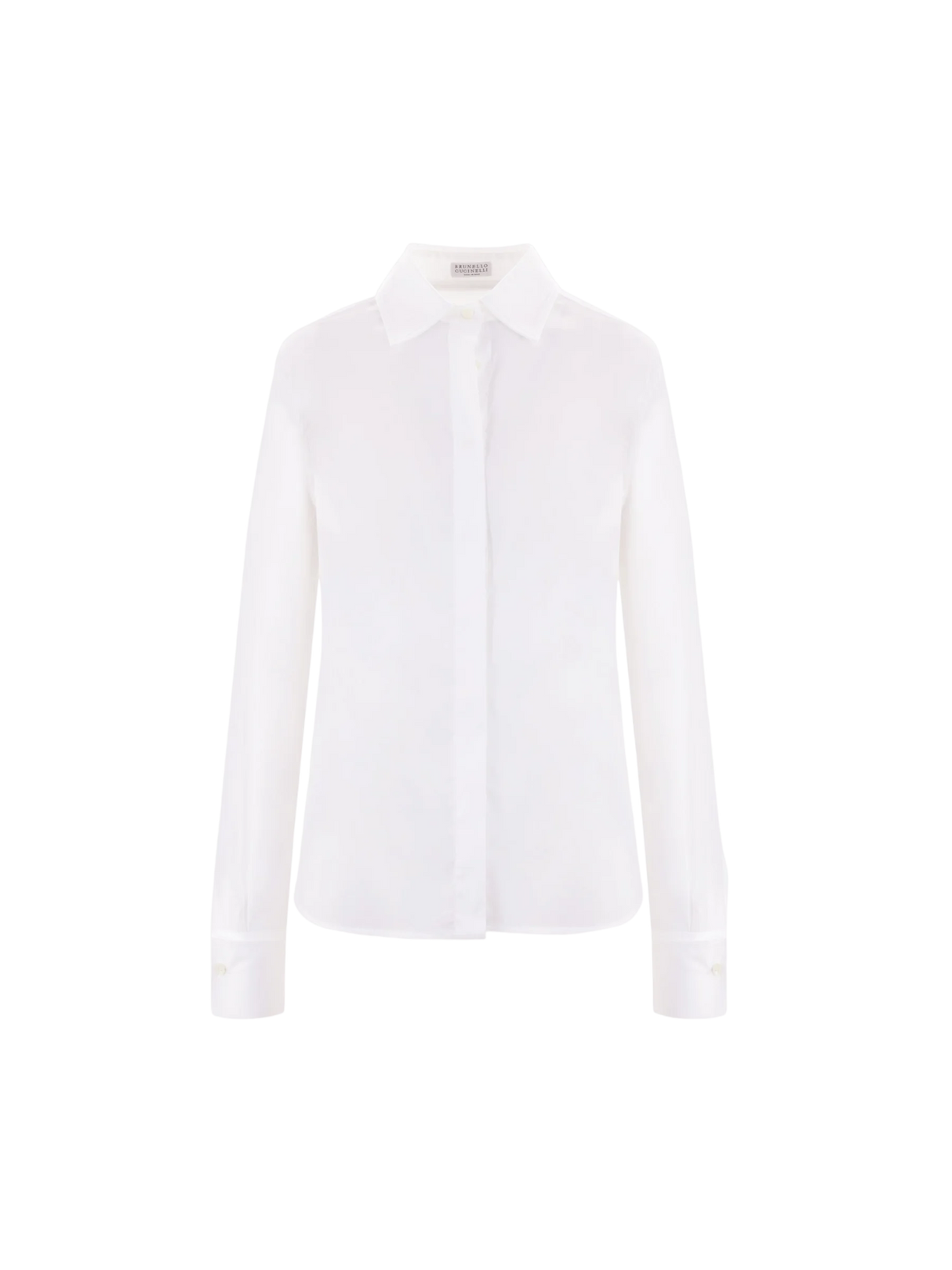 Stretch Poplin Shirt-BRUNELLO CUCINELLI-JOHN JULIA