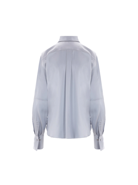 Stretch Satin Shirt-BRUNELLO CUCINELLI-JOHN JULIA