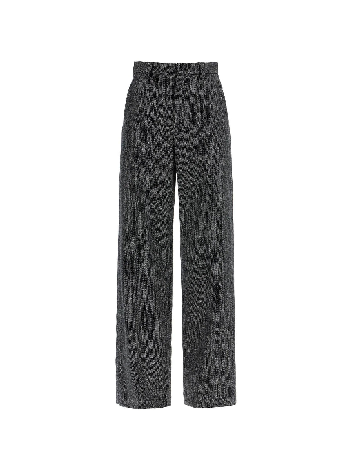 Stretch Wool Herringbone Trousers - Women > Clothing > Trousers > Trousers