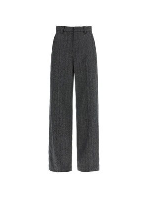 Stretch Wool Herringbone Trousers - Women > Clothing > Trousers > Trousers