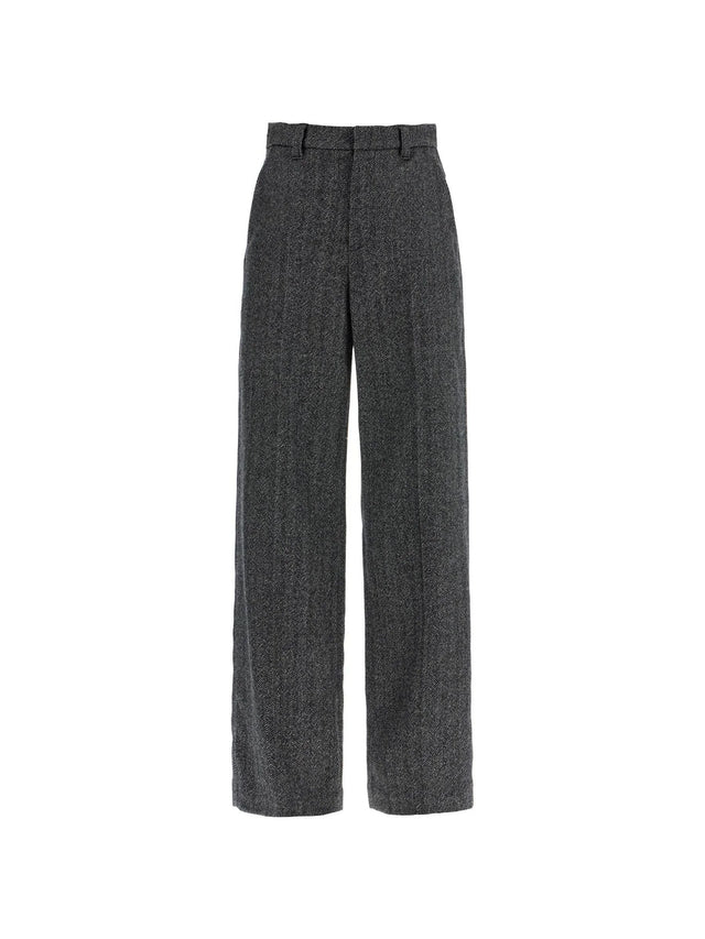 Stretch Wool Herringbone Trousers - Women > Clothing > Trousers > Trousers