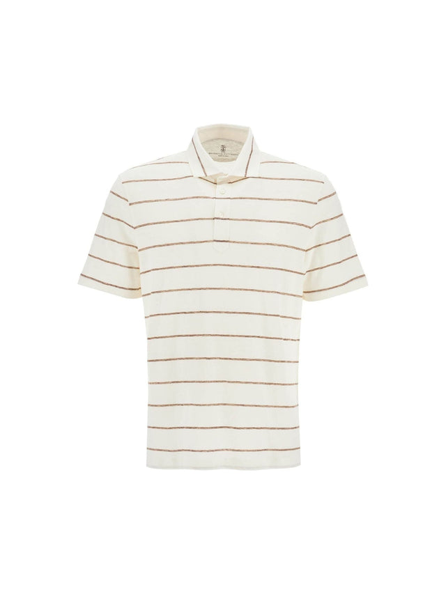 Striped Linen And Cotton Polo Shirt