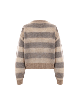 Striped Mohair Wool Blend Cropped Sweater-BRUNELLO CUCINELLI-JOHN JULIA