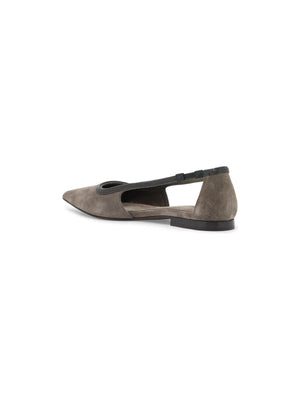 Suede Monile Ballerina Flats