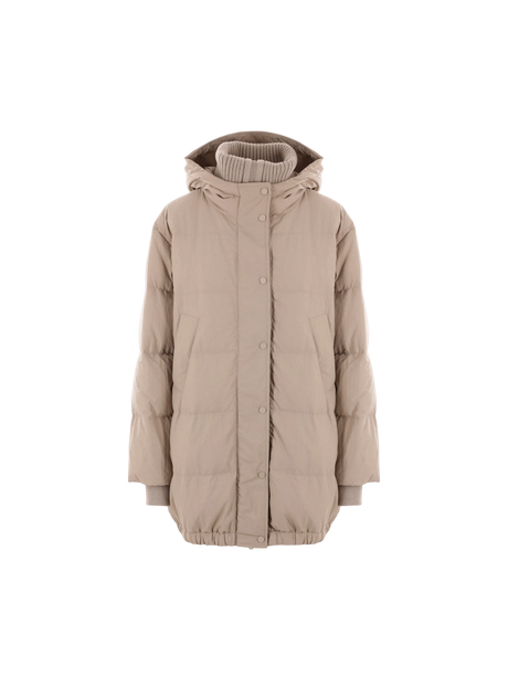 Technical Cotton Down Jacket-BRUNELLO CUCINELLI-JOHN JULIA