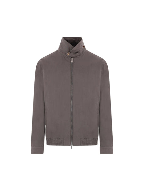 Techno Cotton Gabardine Bomber Jacket-BRUNELLO CUCINELLI-JOHN JULIA