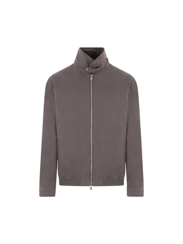 Techno Cotton Gabardine Bomber Jacket-BRUNELLO CUCINELLI-JOHN JULIA