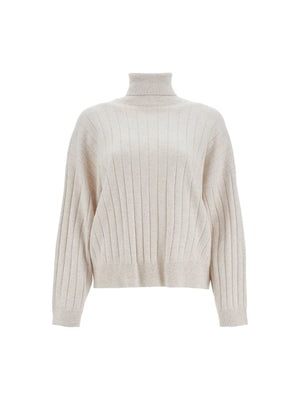 BRUNELLO CUCINELLI-High Neck Cashmere Pullover Sweater -JOHN JULIA.