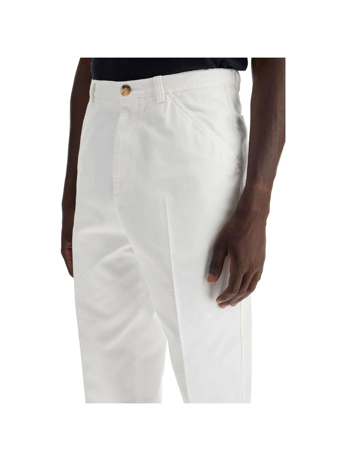 Twill Gabardine Trousers With Garment.