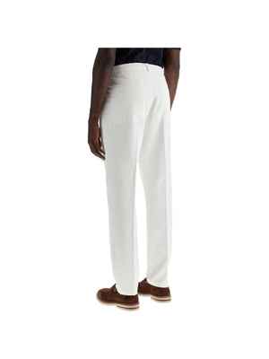 Twill Gabardine Trousers With Garment.