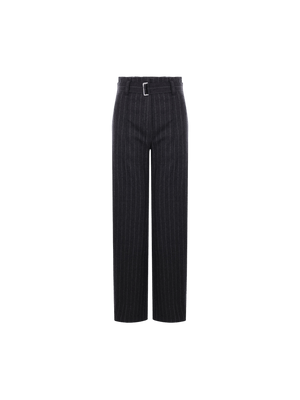 Wide-leg Belted Pinstriped Wool Trousers-BRUNELLO CUCINELLI-JOHN JULIA