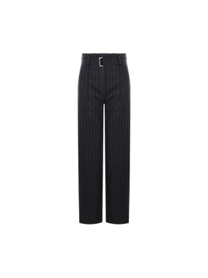 Wide-leg Belted Pinstriped Wool Trousers-BRUNELLO CUCINELLI-JOHN JULIA