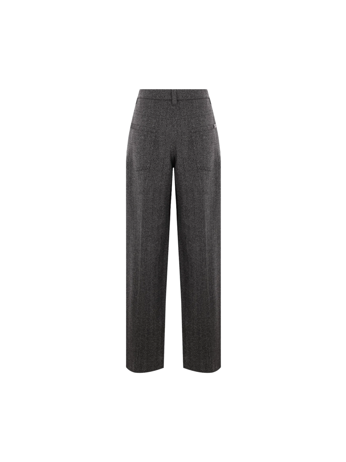 Wide-leg Herringbone Wool Trousers-BRUNELLO CUCINELLI-JOHN JULIA