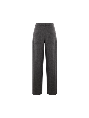 Wide-leg Herringbone Wool Trousers-BRUNELLO CUCINELLI-JOHN JULIA