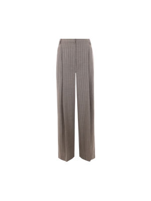 Wide-leg Pinstripe Wool Trousers-BRUNELLO CUCINELLI-JOHN JULIA