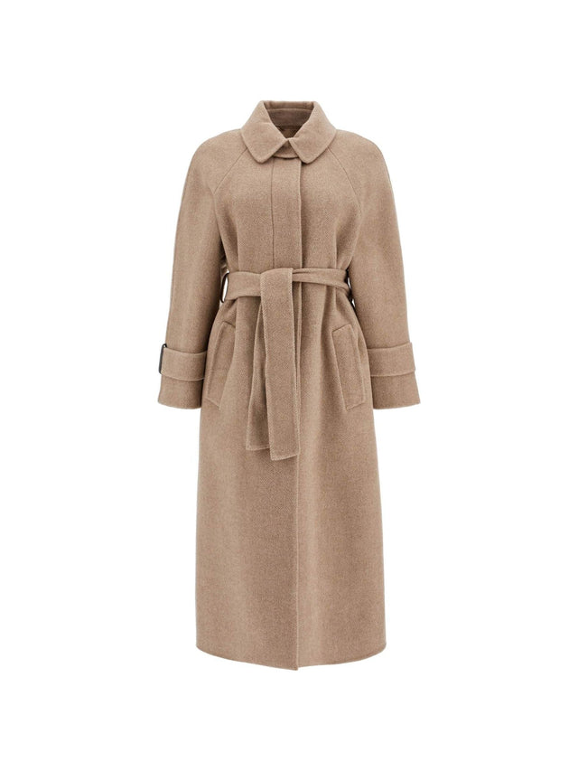 BRUNELLO CUCINELLI-Wool And Cashmere Coat With Belt. -JOHN JULIA.