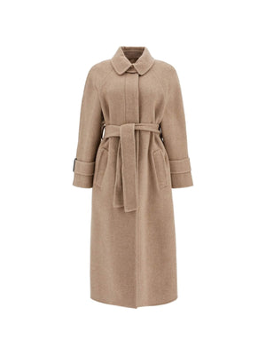 BRUNELLO CUCINELLI-Wool And Cashmere Coat With Belt. -JOHN JULIA.