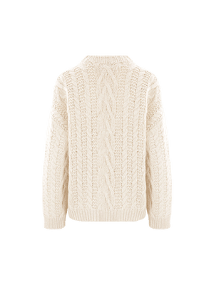 Wool and Cashmere Cable-knit Sweater-BRUNELLO CUCINELLI-JOHN JULIA