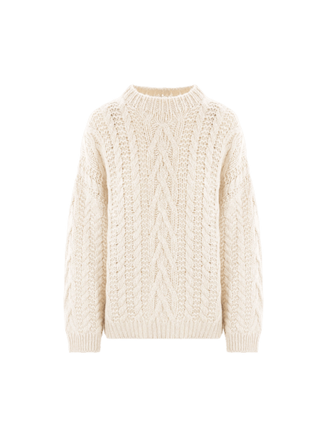 Wool and Cashmere Cable-knit Sweater-BRUNELLO CUCINELLI-JOHN JULIA