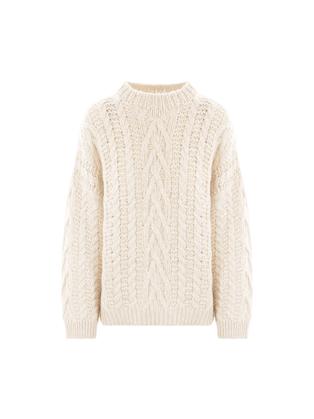 Wool and Cashmere Cable-knit Sweater-BRUNELLO CUCINELLI-JOHN JULIA