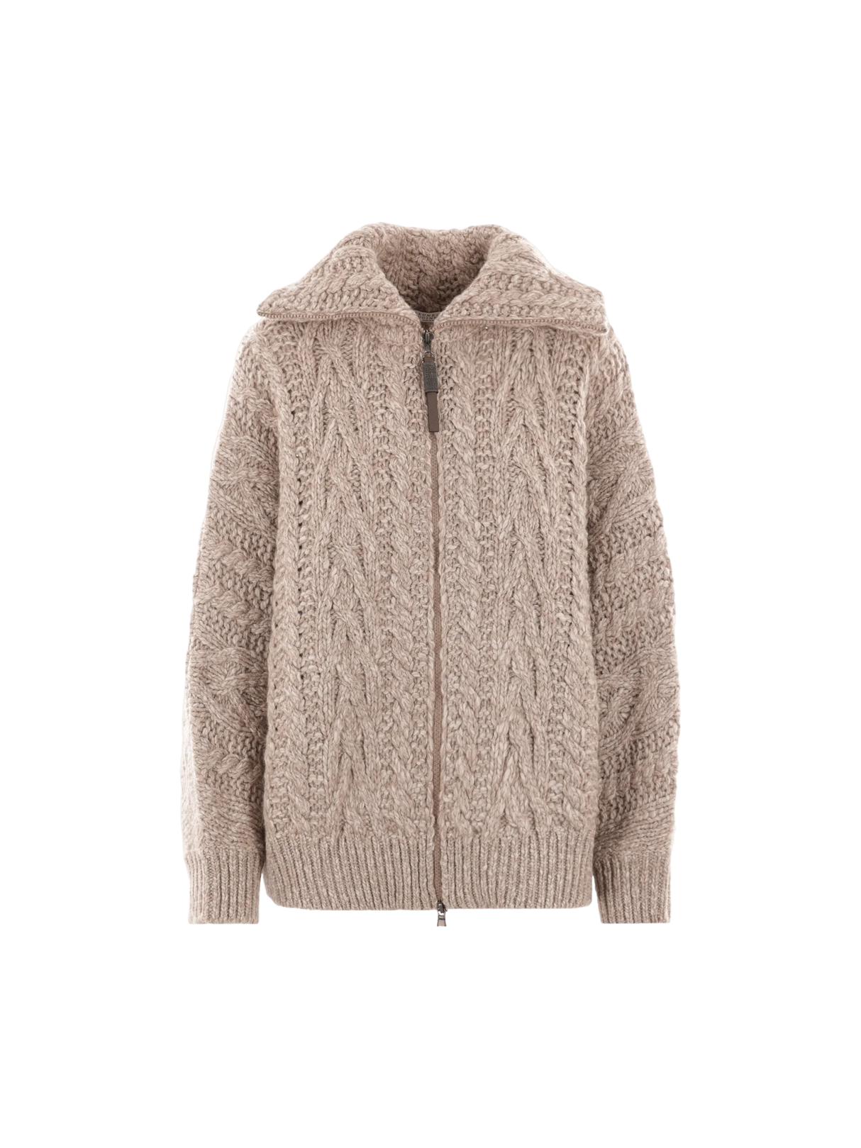 Wool and Cashmere Full-zip Cardigan-BRUNELLO CUCINELLI-JOHN JULIA