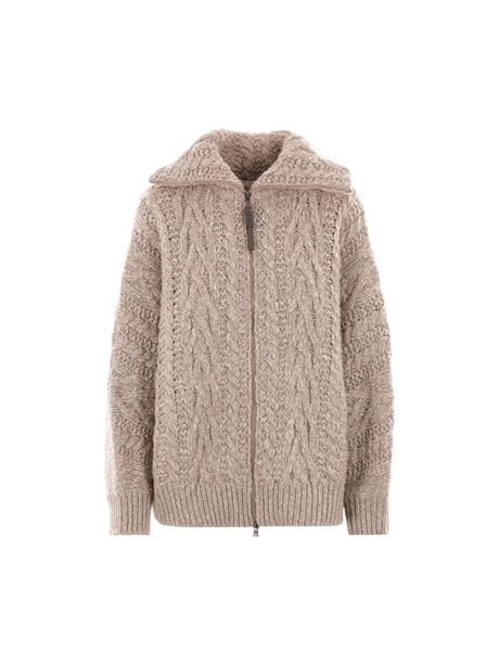 Wool and Cashmere Full-zip Cardigan-BRUNELLO CUCINELLI-JOHN JULIA