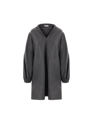 Wool Cashmere Shirt Dress-BRUNELLO CUCINELLI-JOHN JULIA