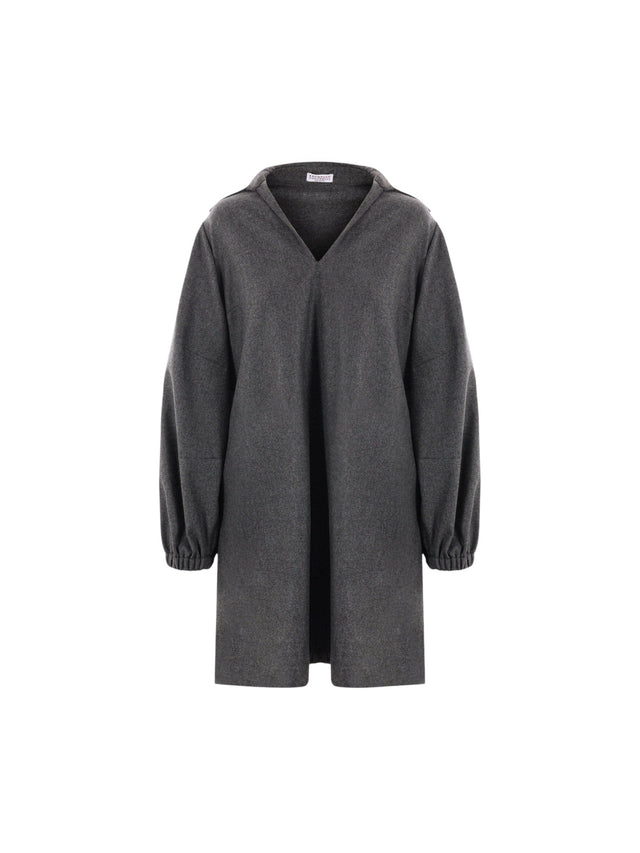 Wool Cashmere Shirt Dress-BRUNELLO CUCINELLI-JOHN JULIA