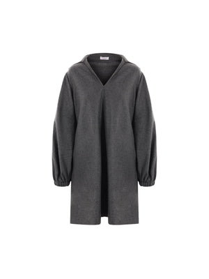 Wool Cashmere Shirt Dress-BRUNELLO CUCINELLI-JOHN JULIA