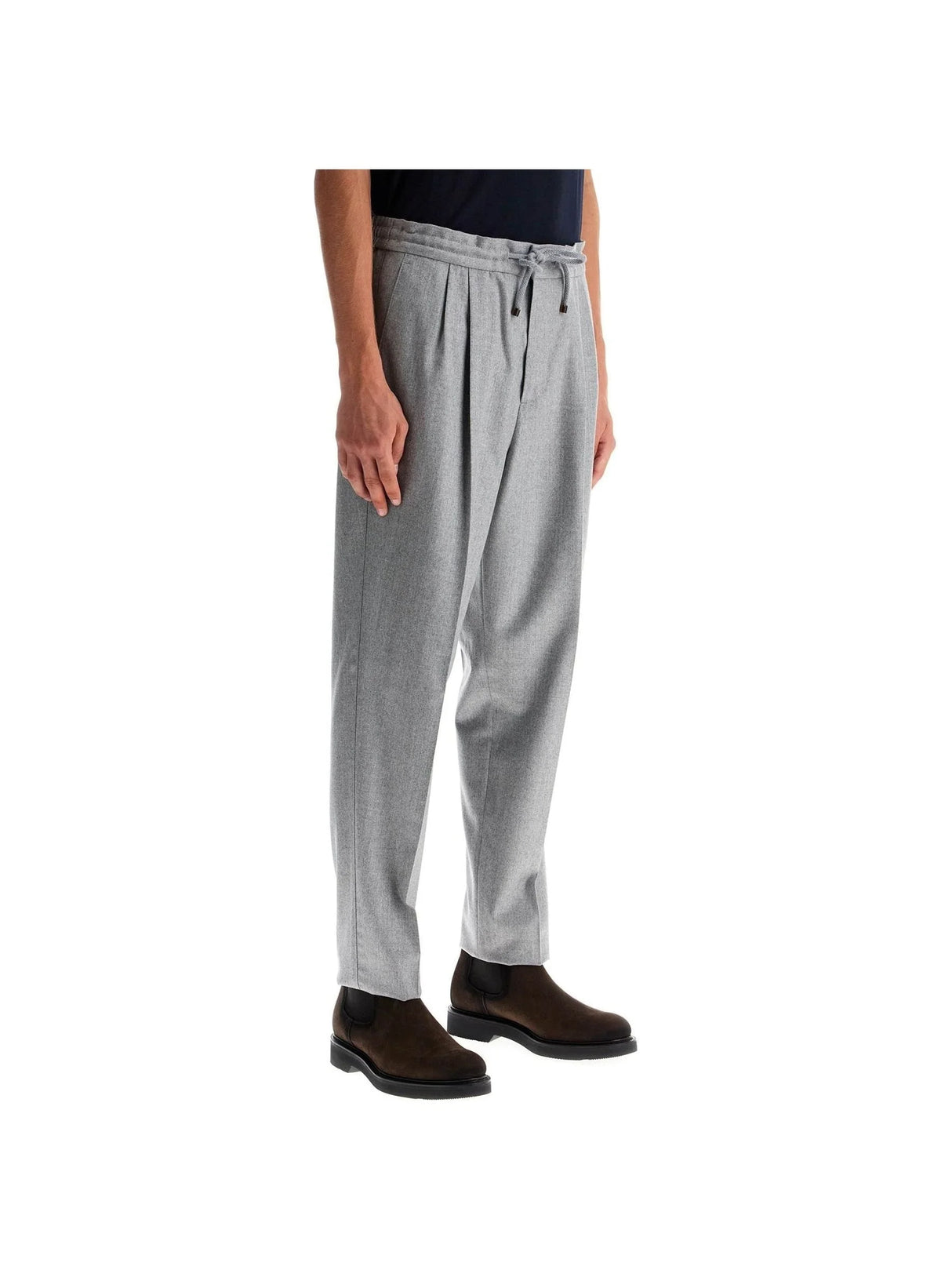 Wool Flannel Leisure Fit Pants In