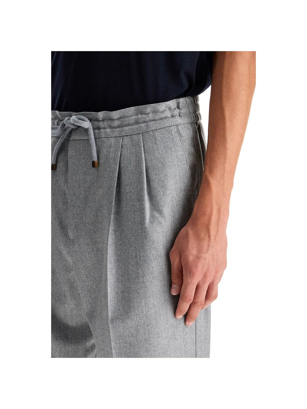 Wool Flannel Leisure Fit Pants In