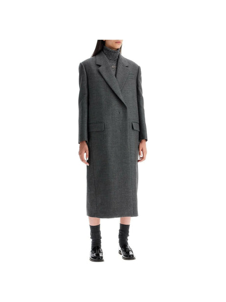 Virgin Wool Long Overcoat.