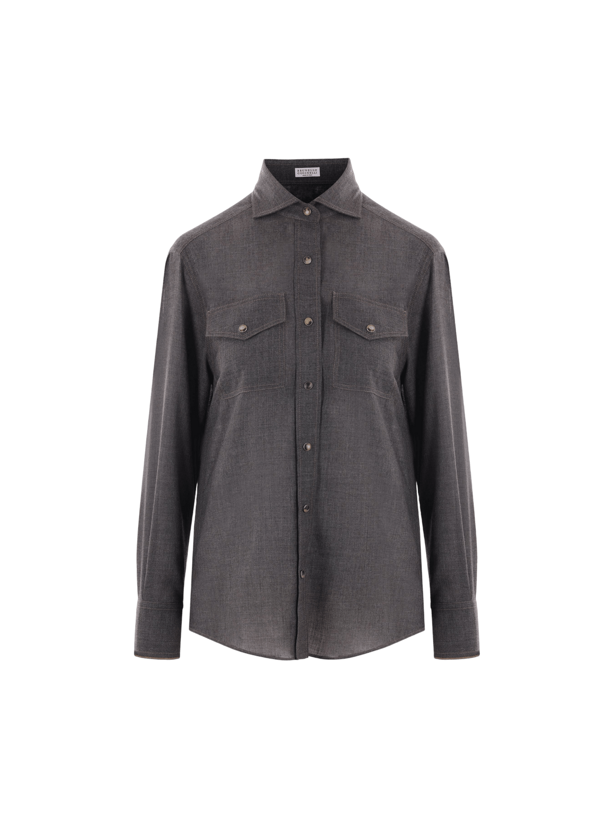 Wool Organza Shirt-BRUNELLO CUCINELLI-JOHN JULIA