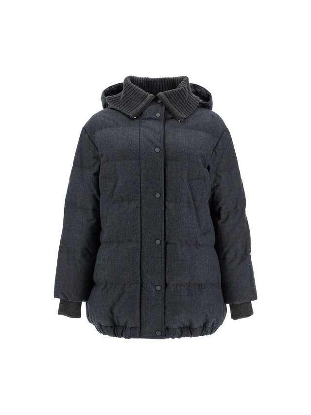 BRUNELLO CUCINELLI-Woolen Down Jacket With Hood -JOHN JULIA.