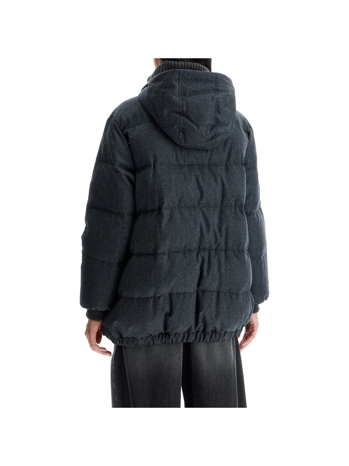 BRUNELLO CUCINELLI-Woolen Down Jacket With Hood -JOHN JULIA.