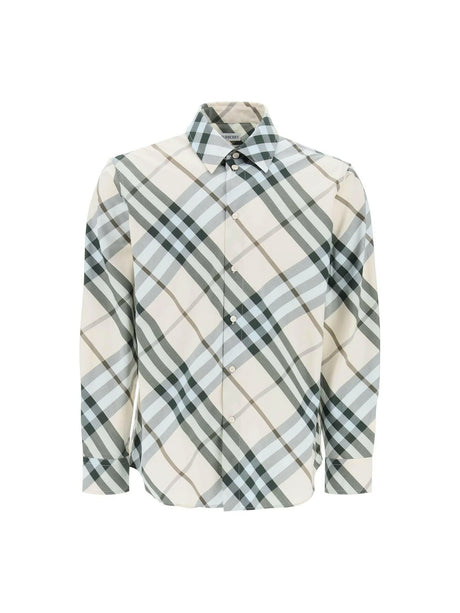 Alabaster Check Cotton Long Sleeved Shirt.