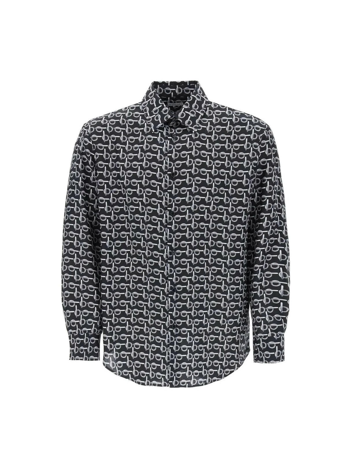 Black and Silver B Silk Shirt BURBERRY JOHN JULIA.