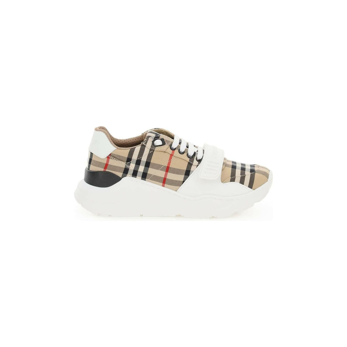 BURBERRY - Archive Beige Regis Check, Suede and Leather Sneakers - JOHN JULIA
