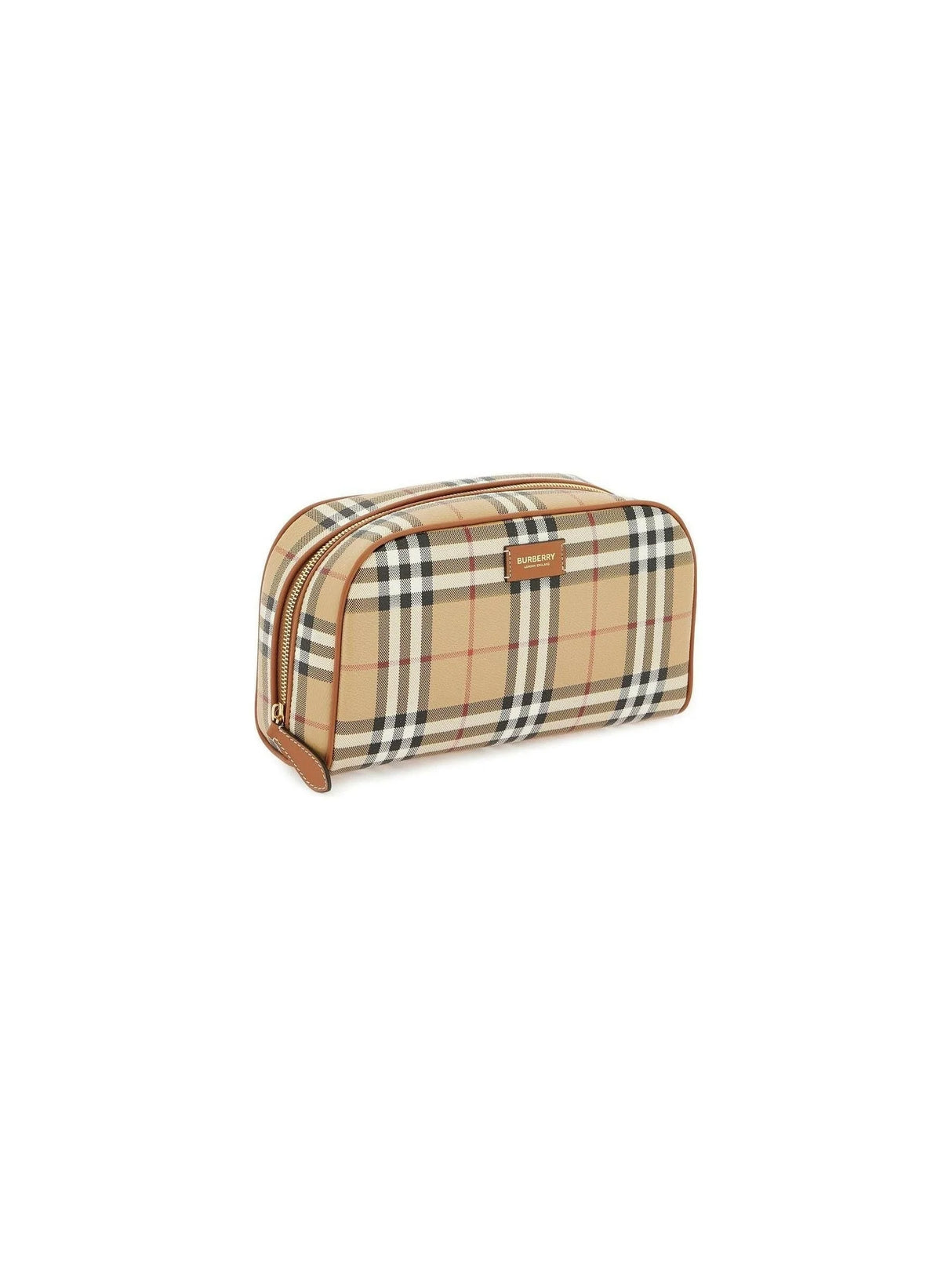 Archive Beige Medium Check Travel Pouch.