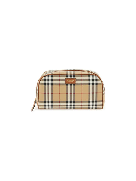 Archive Beige Medium Check Travel Pouch.