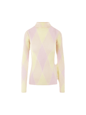 Argyle Cotton and Silk Sweater-BURBERRY-JOHN JULIA