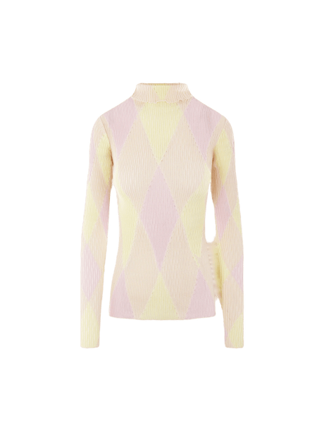 Argyle Cotton and Silk Sweater-BURBERRY-JOHN JULIA