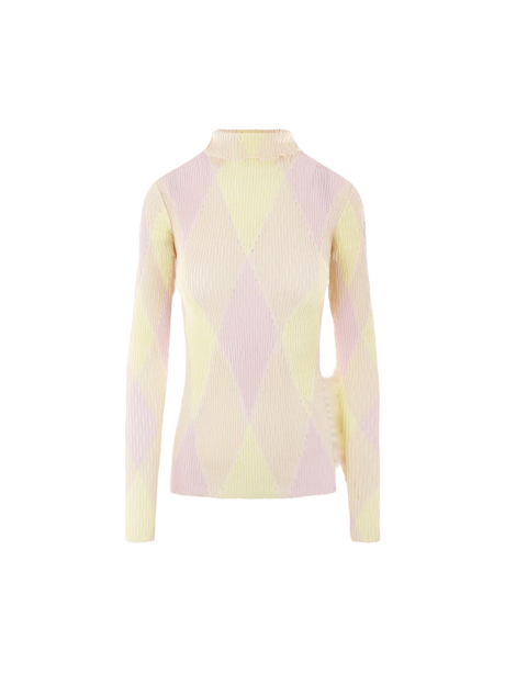 Argyle Cotton and Silk Sweater-BURBERRY-JOHN JULIA