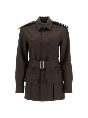 BURBERRY-Belted Wool Trench Jacket -JOHN JULIA.